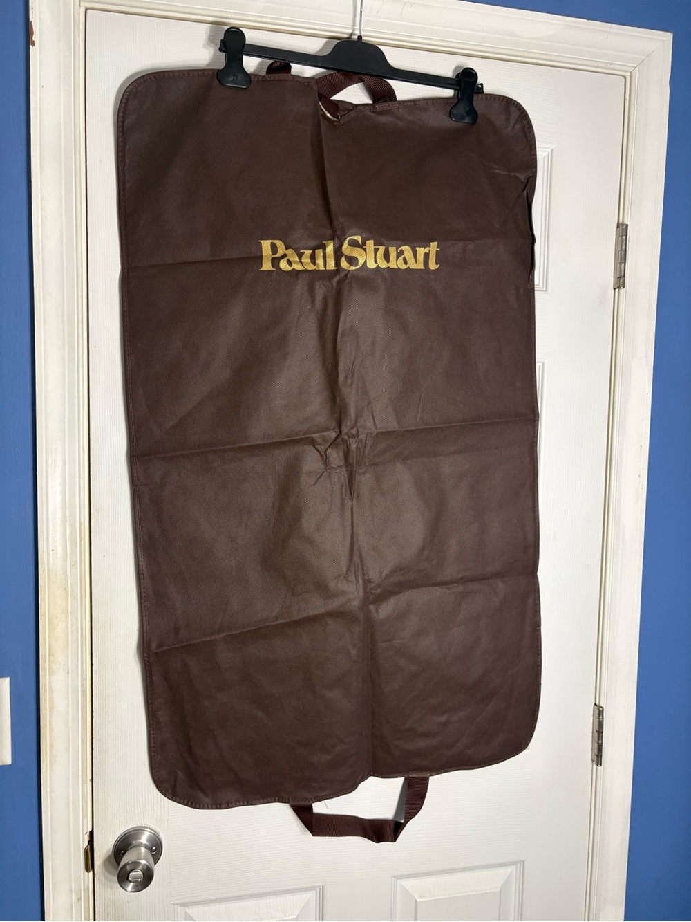 Paul Stuart Brown Garment Bag with Gold Logo